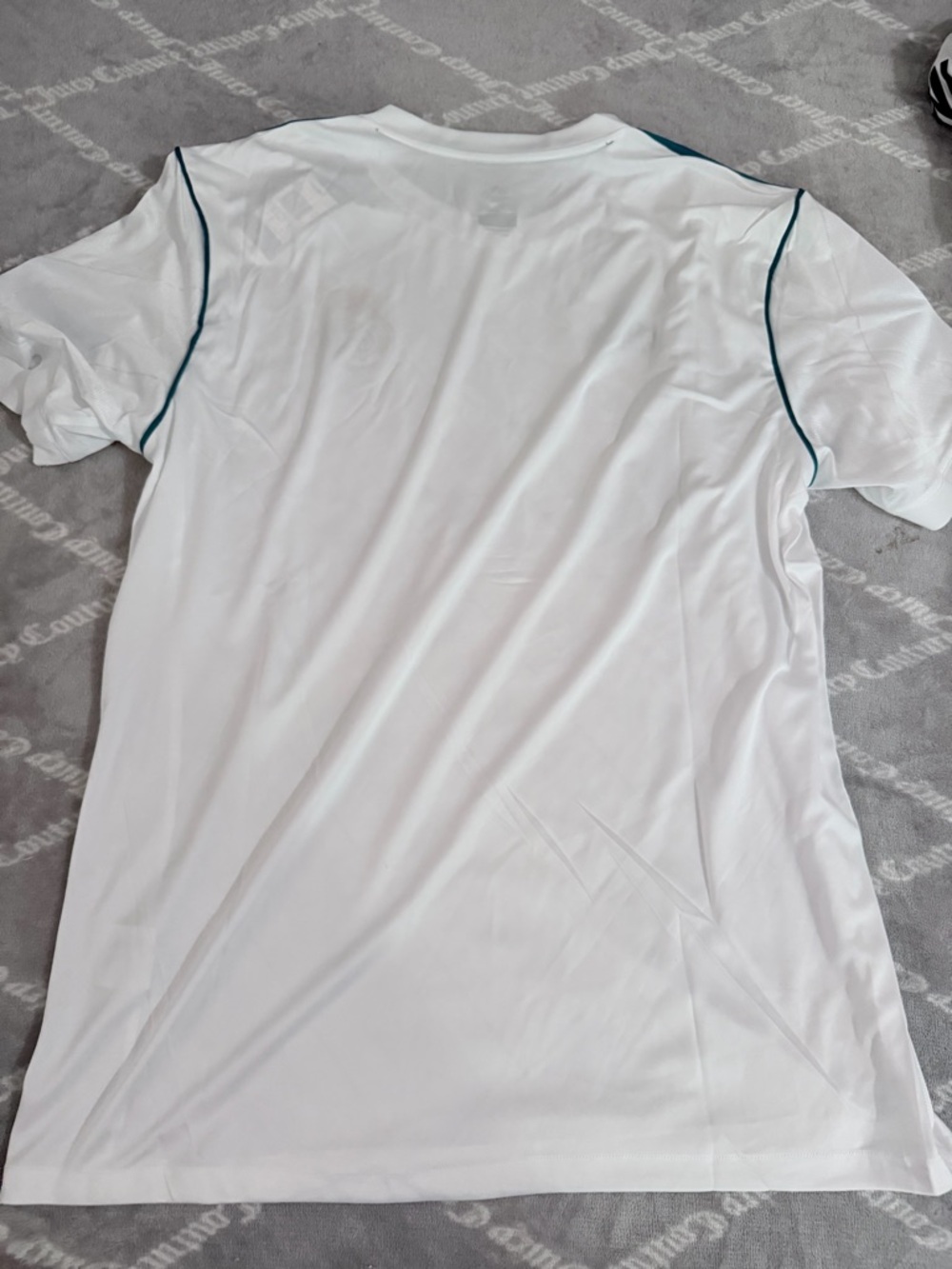 adidas White and Teal Real Madrid Final Kyiv 2018 Match Jersey - Picture 5 of 5